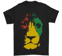Jamaica Lion Reggae Music Jamaican Uomo T-Shirt 100% Cotone
