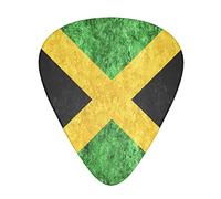 Jamaica Metallic Flag Confezione da 12 Plettri per Chitarra, Include calibri Sottile, Medio e Pesante 3 Misure per Plettri per Chitarra Elettrica Acustica