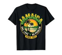 Jamaica One Love No Problem dal 1982 Reggae Maglietta con Stampa Grafica Economica