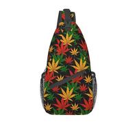 Jamaica Rastafarian Leaf-10 Jamaica Rastafarian Leaf Sling Zaino Borsa sul petto Borsa a tracolla Borsa a tracolla Palestra Ciclismo Viaggio Escursionismo Zaino per uomo Donna