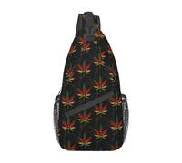 Jamaica Rastafarian Leaf-21 Jamaica Rastafarian Leaf Sling Zaino Borsa petto Borsa a tracolla Borsa a tracolla Palestra Ciclismo Viaggio Escursionismo Zaino per uomo Donna