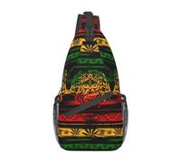 Jamaica Rastafarian Leaf-3 Jamaica Rastafarian Leaf Sling Zaino Borsa petto Borsa a tracolla Borsa a tracolla Palestra Ciclismo Viaggio Escursionismo Zaino per uomo Donna