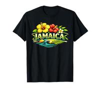 Jamaica Tropical Hibiscus Island Vibes Design Maglietta