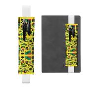 Jamaican Elements - Portapenne in pelle, segnalibro: adatto per notebook, diari, calendari, custodie per tablet, lettura, lavoro, ecc., bianco, Taglia unica