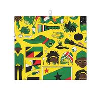 Jamaican Elements - Tappetino scolapiatti per cucina, assorbente, ad asciugatura rapida, antiscivolo, adatto per stoviglie, facile da riporre e pulire.