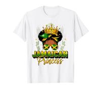 Jamaican Princess Jamaica Flag Afro Jamaican Girl Women Maglietta