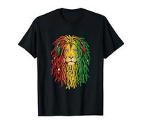 Jamaican Wild Lion Hears Reggae Music with Jamaica Colorfuls Maglietta