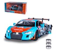 JAMARA 402605 Audi R8 LMS Diecast 1:24 con batterie a bottone - Modellino auto giocattolo per bambini, modello auto in miniatura, regalo per bambini, porte apri/chiudi manualmente, luce