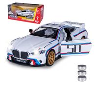 JAMARA 402622 BMW 3.0 CSL Diecast 1:34 con batterie a bottone - Modellino auto giocattolo per bambini, modello auto in miniatura, idea regalo per bambini, porte aprire/chiuse manualmente, luce a LED