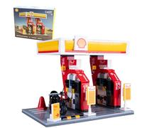 JAMARA 402858 CADA Shell Stazione di benzina Bricks, per bambini a partire dagli 8 anni, idea regalo per bambini, set di mattoncini a morsetto, favorisce le capacità motorie e la comprensione tecnica