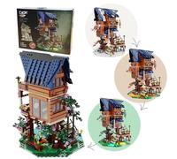 JAMARA 402866 CADA Baumhaus 4 Stagioni Bricks, Giocattoli Tecnici per bambini dai 14 anni in su, idea regalo per bambini, set di mattoncini a morsetto, 4 diverse varianti, luce a LED