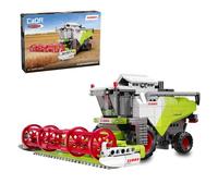 JAMARA 402946 CADA Claas Dominator 370 1:24 Bricks, set tecnico composto da 384 mattoncini a morsetto, parti mobili, modello agricolo con licenza per la fattoria, a partire dagli 8 anni