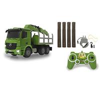 Jamara Jamara-404935 404935-Camion Trasporto Tronchi di Legno Mercedes-Benz Arocs 1:20 2,4GHz, Colore Verde, 404935
