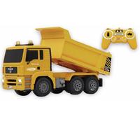 JAMARA 405002 - Auto Radiocomandato Autocarro C. Cassone Ribalt Man 1:20 GHz, Giallo