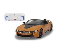 Jamara 405183 - BMW I8 Roadster 1:12 2,4 GHz - Licenza Ufficiale, Fino a 1 Ora di Guida a Circa 11 Kmh, Dettagli Perfettamente riproducibili, Lavorazione di Alta qualità, Colore Arancione
