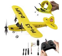 JAMARA 410191 Piper J3-CUB Aereo 2,4 GHz Gyro 2CH - 2,4 GHz Funzionamento Multiplayer, Microschiuma Flessibile, Adatto per Principianti