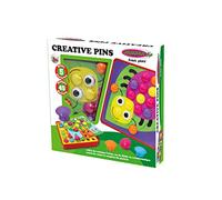 Jamara 412723 Creativ Pins 52 TLG. Set A-5 Diversi Motivi. Spine Colorate assortite, promuove abilità motorie, Colori e Forme, Pratica Scatola in plastica, Multicolore