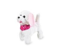 JAMARA 460341 - Trixi RC Peluche Cane Bianco/Rosa 27MHz - Pelo Morbido, Abbaia Come Un Cane Vero, Muove Il Muso, Muove la Testa, Agita la Coda