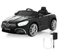 Jamara 460439 - Ride-on Mercedes-Benz SL 400 nero - Avviamento senza chiave con pulsante, Collegamento AUX, USB, Micro SD, Luci, Suoni, Clacson, Batteria potente, Ruote Ultra-Grip