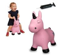 Jamara Animale salterino Unicorno rosa fucsia con pompa Cavalcabile Per Bambini