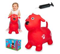Jamara 460454 - Animale salterino Cagnolino rosso con pompa - Sviluppa equilibrio e capacitá motorie, Robusta, Resistente, Facile da riporre