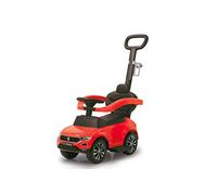Jamara 460461 - Push-Car VW T-Roc 3in1 rosso - Antiribaltamento, Schienale, Protezione laterale, Poggiapiedi, Maniglia con funzione sterzo, Suoni, Clacson, Portabevande