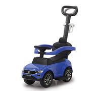 Jamara 460462 - Push-Car VW T-Roc 3in1 blu - Antiribaltamento, Schienale, Protezione laterale, Poggiapiedi, Maniglia con funzione sterzo, Suoni, Clacson, Portabevande