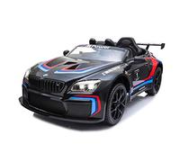 JAMARA 460474 - Ride-on BMW M6 GT3 - potenti motori di azionamento e batteria per lungo tempo di guida, 3 marce, ammortizzatore, connettore AUX, anello in gomma ultra grip, faro LED, nero, grande