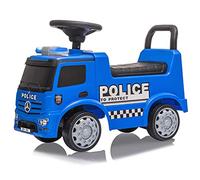 Jamara 460475 - Push-Car Mercedes-Benz Antos Polizia - Protezione Antiribaltamento, Luci LED, Spazio sotto il Sedile, Sirena, Clacson