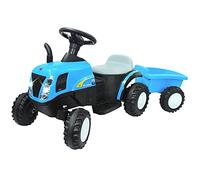 Jamara 460482 - Ride-on Trattore New Holland con rimorchio blu 6V