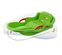 JAMARA 460540 - Snow Play Bob Comfort, 80 cm, con freno, sterzo con leva del freno, struttura aerodinamica, in plastica resistente, comoda seduta ergonomica, verde