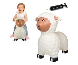 Jamara 460590 - Animale salterino Pecorella bianca con pompa - Orecchie come supporto, Resistente, Sviluppa il senso di equilibrio, Peso fino a 50 kg