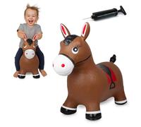 Jamara 460597 - Animale salterino Cavallo marrone con pompa - Orecchie come supporto, Resistente, Sviluppa il senso di equilibrio, Peso fino a 50 kg