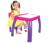 Jamara 460720 Lets Study - Set di seggiolini per Bambini in plastica Resistente, Adatto per Interni ed Esterni, Bordi arrotondati, Dipinti, sfoderabili e Lavabili, Colore: Rosa