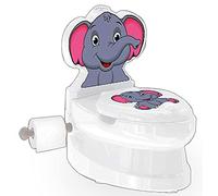 JAMARA 460957 My Little Elephant with Flush Sound Easy to Clean, Suction Cups for Good Hold, Toilet Paper Holder, backrest Removable, LED Light, White