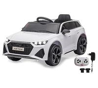 JAMARA 461825 Ride-on Audi RS 6 2,4GHz bianco 12V - Macchina Elettrica per Bambini, Luci LED, Suoni, Musica USB Bluetooth, Maniglia per Trasporto e Spinta