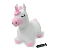 JAMARA 466002 Animale salterino Unicorno con Fodera in Peluche e Pompa - Sviluppa l'equilibrio e capacità motorie, Orecchie come sostegno, Robusto e resistente fino a 50 Kg