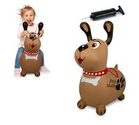 JAMARA 466005 Dog Molly HoppyDoo, interni ed esterni, regalo per bambini, giocattolo da giardino, facile da pulire, senza BPA, con pompa, Colore marrone