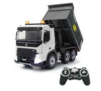 JAMARA Autocarro Volvo FMX Meiller 1:20, 2,4 GHz, con licenza ufficiale, suono di allarme di retromarcia, pneumatici in gomma profilati, luce LED, ribaltabile su/giù, veicolo da costruzione