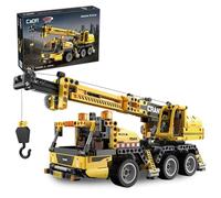 JAMARA CADA 402886 - Gru mobile per cantieri a partire dagli 8 anni, giocattolo per bambini, idea regalo per bambini, veicolo in mattoncini di serraggio, design dettagliato