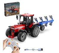 JAMARA CADA 402908 - Trattore con traino 1:17, 2,4 GHz, mattoncini RC, mattoncini da costruzione, trattore agricolo, modellino telecomandato, giocattolo per bambini dai 8 anni in su, idea regalo