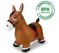 Jamara Animale salterino Cavallo marrone con pompa, orecchie di supporto, resistente fino a 50 kg