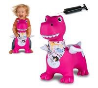 JAMARA HoppyDoo 466008-Peluche a forma di dinosauro con ali, interni ed esterni, regalo per bambini, giocattolo da giardino, facile da pulire, senza BPA, con pompa, Colore rosa, 466008