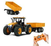 JAMARA JCB Fastrac trattore con rimorchio ribaltabile 1:24 2,4 GHz - 2 ruote motrici, pneumatici profilati, luce LED, agricoltura