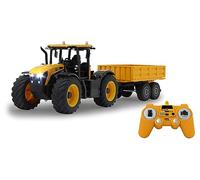 JAMARA JCB Fastrac trattore con rimorchio ribaltabile 1:24 2,4 GHz - 2 ruote motrici, pneumatici profilati, luce LED, agricoltura