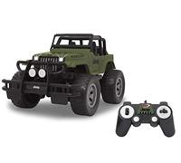 Jamara Jeep Wrangler Rubicon 1:12 2,4 GHz - 9 km/h, luce anteriore/posteriore, pneumatici profilati per ringhiera, ruota anteriore per un aspetto cruciale, corsia regolabile
