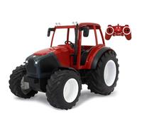 Jamara Lindner Geotrac 405051 - Suono del motore realistico (disattivabile), suono di retromarcia, clacson, 2 ingranaggi, LED luminoso anteriore, frecce, funzione deodorante, rosso, 405051