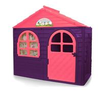 JAMARA Little Home 460498 - Casetta giocattolo in plastica robusta, montaggio stabile, facile da pulire, adatta per interni ed esterni, per porte e finestre si aprono, tende
