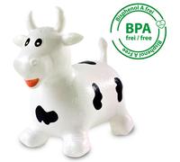 Jamara- Toro, Mucca Animale Cavalcabile, Colore Bianco/Nero, Medium, 460318