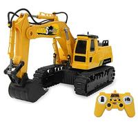 JAMARA S-Matic 406310 - Escavatore per bambini, 2,4 GHz, escavatore da gioco, RC Kids, radiocomandato, cingolato, funzionamento multiplayer, dai 6 anni, rotazione a torre a 360 gradi, colore: Giallo
